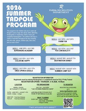 2026 Summer Tadpole Program Flyer